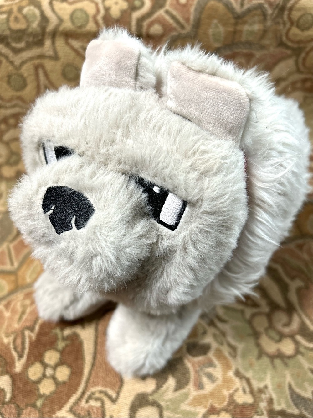 Minecraft Dennis the Wolf Plush Interactive Toy with Sounds and Moving Mouth
